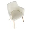 Lumisource Andrew Dining/Accent Chair in Gold Metal and Cream Velvet, PK 2 CH-ANDRW AUVCR2
